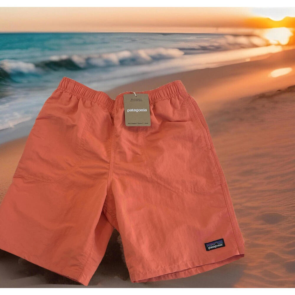 $49 Patagonia Kid’s Baggies 7" Lined Shorts Coho Coral Size L(12) NWT